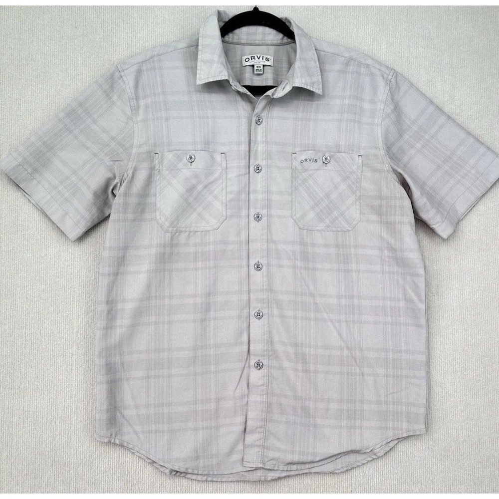 Orvis Classic Collection Plaid Short Sleeve Button Front Fishing Shirt L 0438